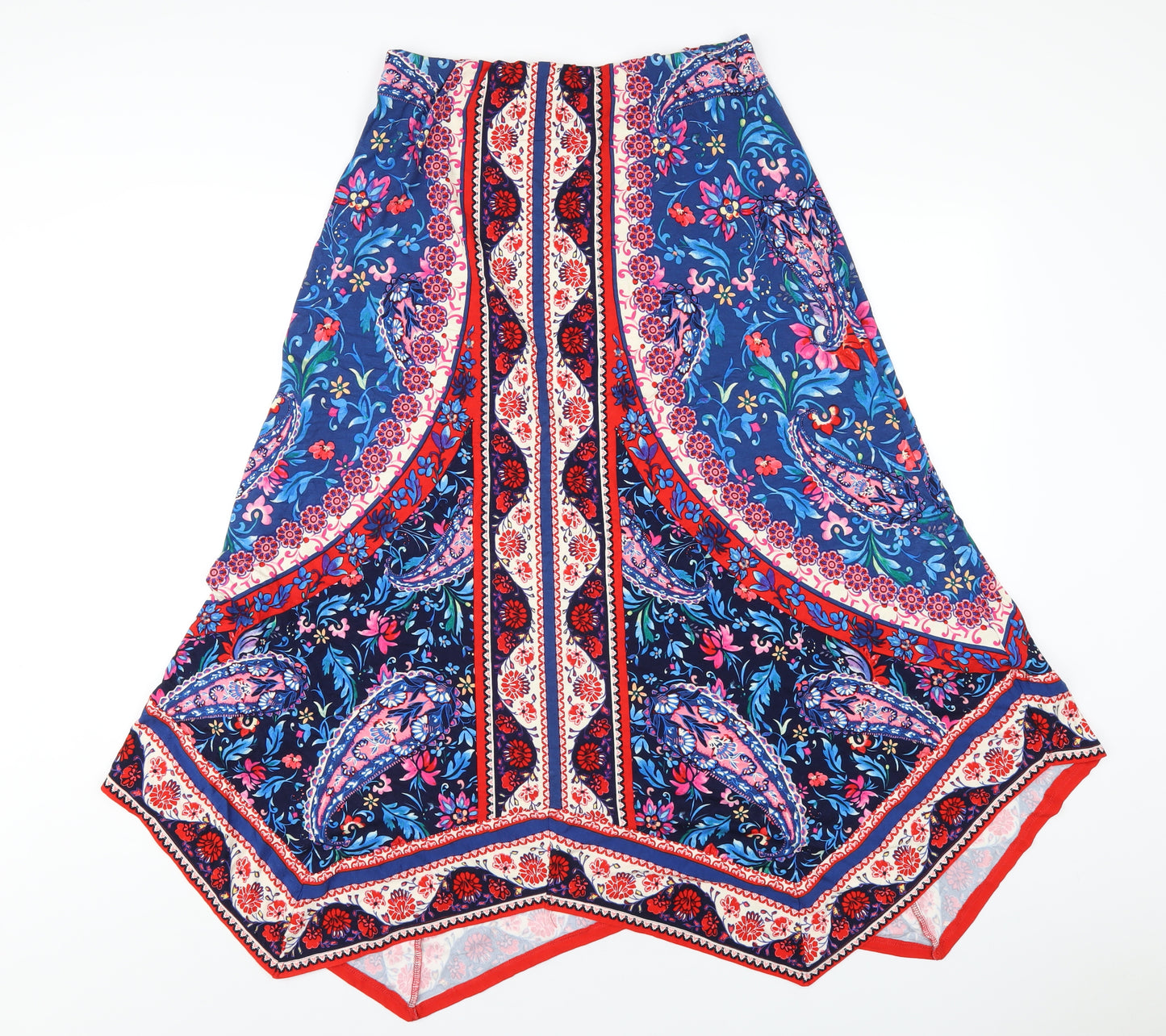 Monsoon Womens Multicoloured Geometric Viscose A-Line Skirt Size M