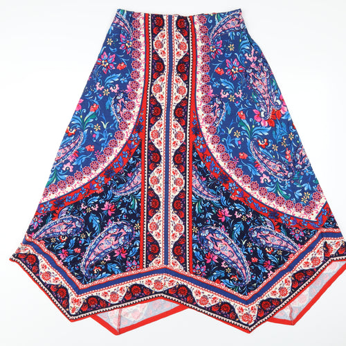 Monsoon Womens Multicoloured Geometric Viscose A-Line Skirt Size M
