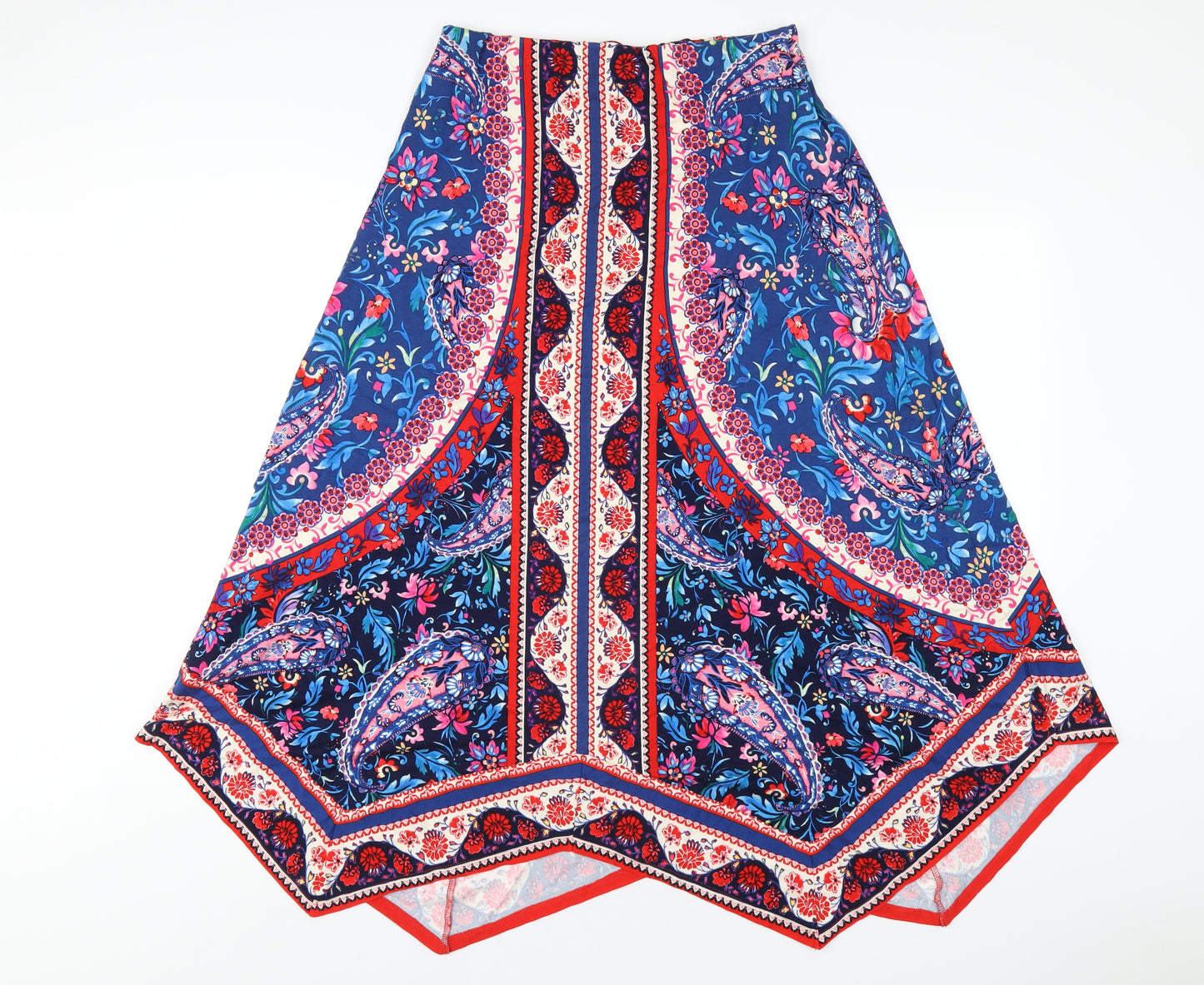 Monsoon Womens Multicoloured Geometric Viscose A-Line Skirt Size M