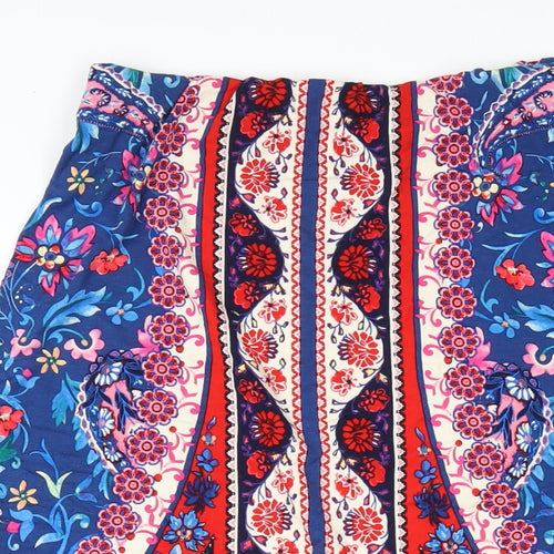 Monsoon Womens Multicoloured Geometric Viscose A-Line Skirt Size M