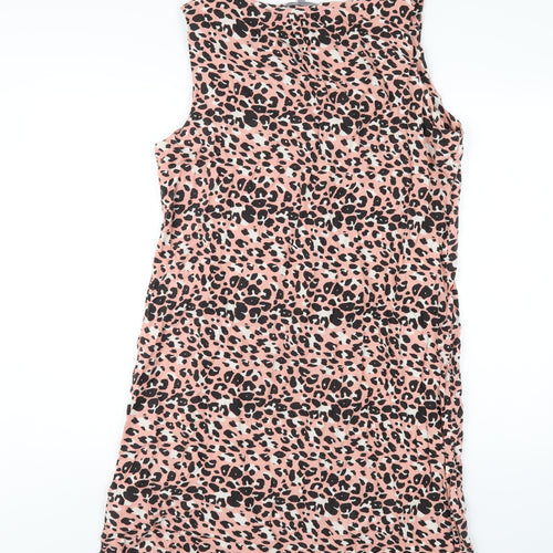 Principles Womens Pink Geometric Viscose Tank Dress Size 16 V-Neck Pullover