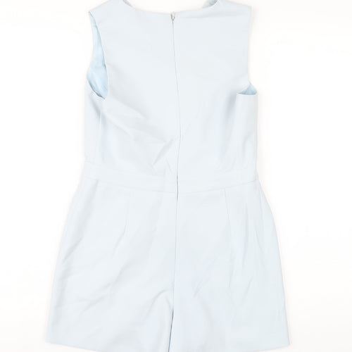 Miss Selfridge Womens Blue Polyester Playsuit One-Piece Size 8 Zip