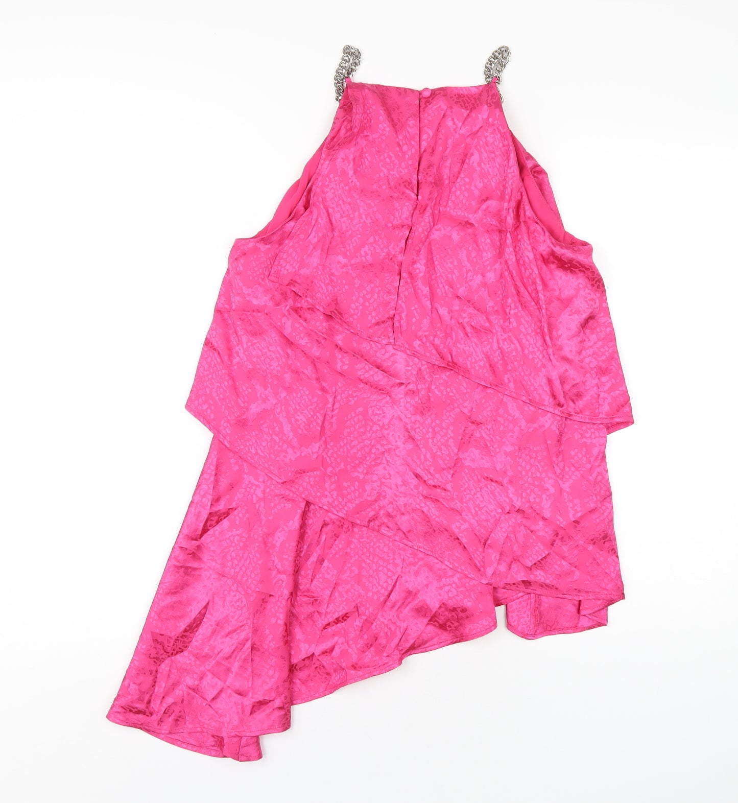 Julien Macdonald Womens Pink Polyester Camisole T-Shirt Size 12 Square Neck