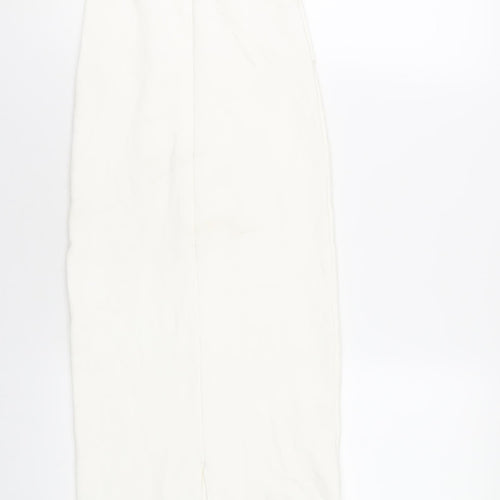 Zara Womens White Viscose Bodycon Size S Square Neck Pullover