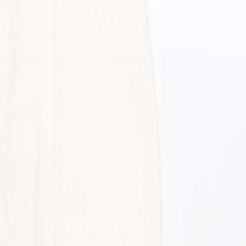 Zara Womens White Viscose Bodycon Size S Square Neck Pullover