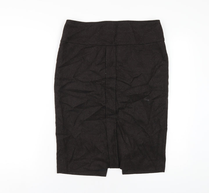 Zara Womens Brown Wool Straight & Pencil Skirt Size L Zip