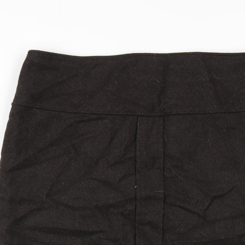 Zara Womens Brown Wool Straight & Pencil Skirt Size L Zip