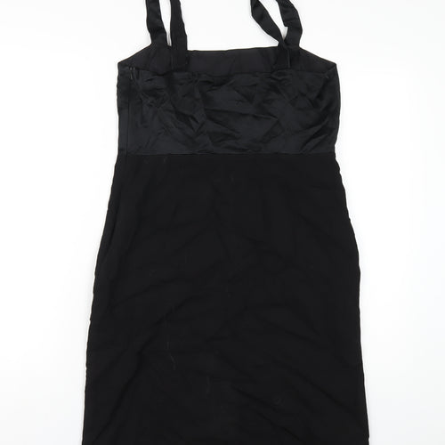 Fenn Wright Manson Womens Black Viscose A-Line Size 12 Square Neck Zip