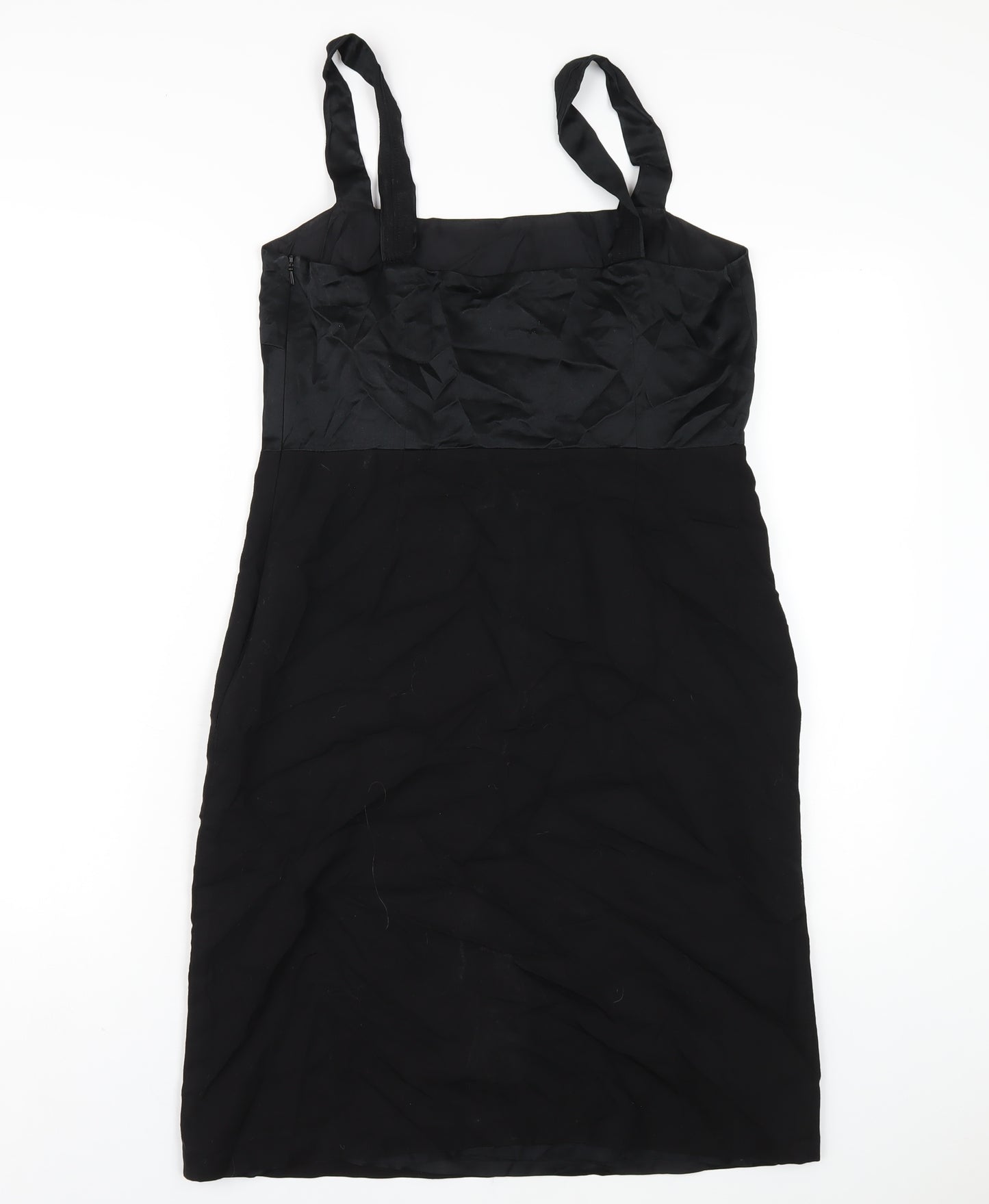 Fenn Wright Manson Womens Black Viscose A-Line Size 12 Square Neck Zip