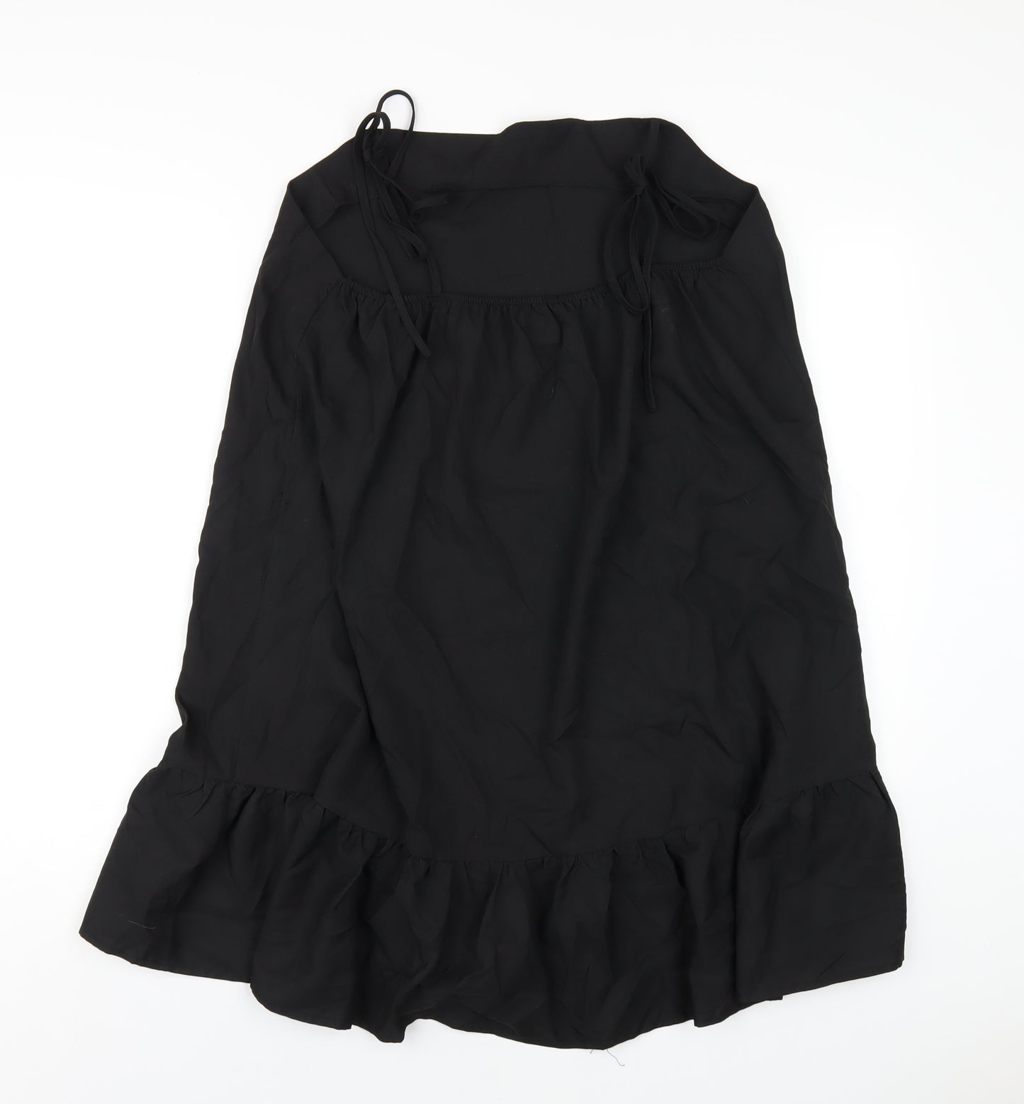 Boohoo Womens Black Polyester A-Line Size 14 Square Neck Pullover