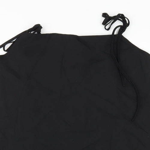 Boohoo Womens Black Polyester A-Line Size 14 Square Neck Pullover