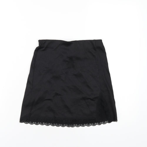 H&M Womens Black Polyester A-Line Skirt Size 2XS