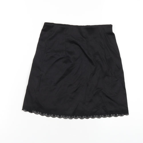 H&M Womens Black Polyester A-Line Skirt Size 2XS