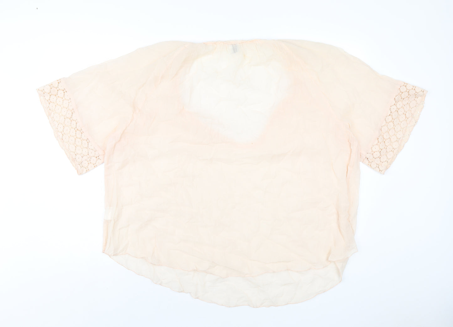 Saint Tropez Clothing Womens Pink Cotton Basic T-Shirt Size M V-Neck