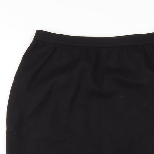 NICOLE FARHI Womens Black Wool Straight & Pencil Skirt Size S Zip