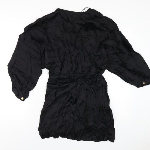 Zara Womens Black Viscose A-Line Size M V-Neck Pullover