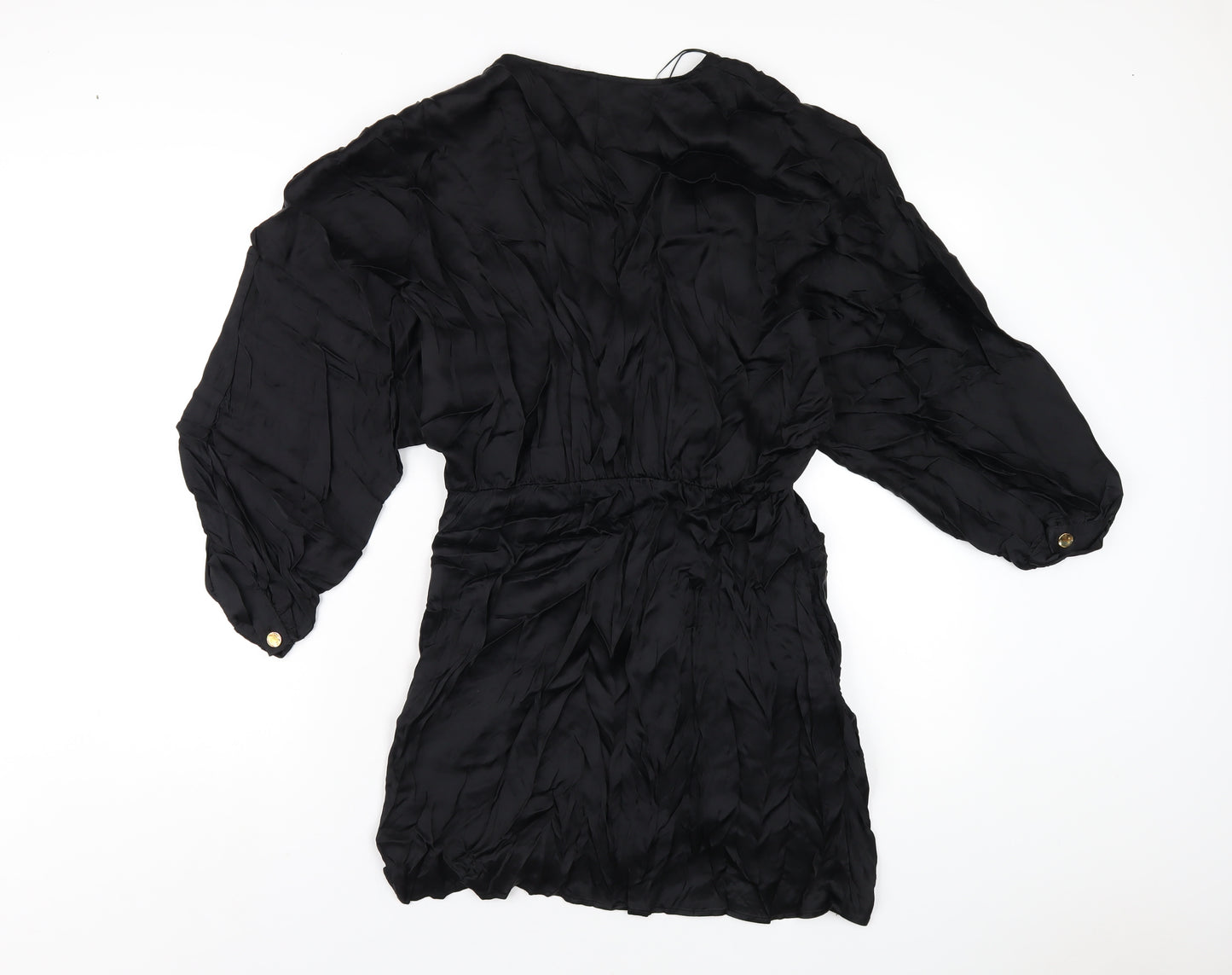 Zara Womens Black Viscose A-Line Size M V-Neck Pullover