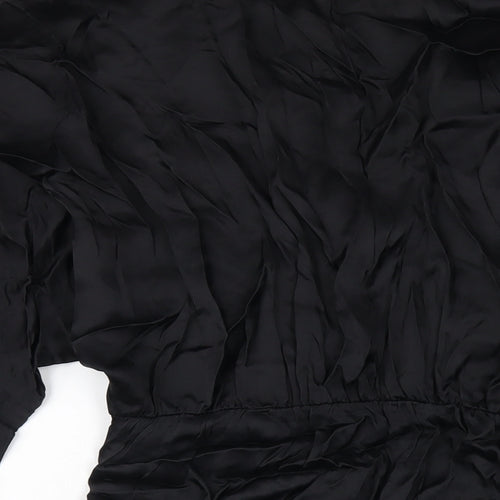 Zara Womens Black Viscose A-Line Size M V-Neck Pullover