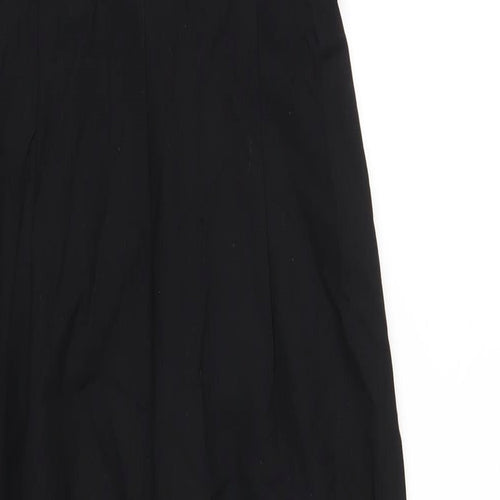 Zara Womens Black Polyester Pencil Dress Size M Square Neck Zip