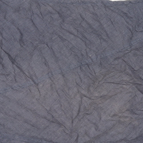 H&M Womens Blue Linen A-Line Skirt Size 10 Drawstring