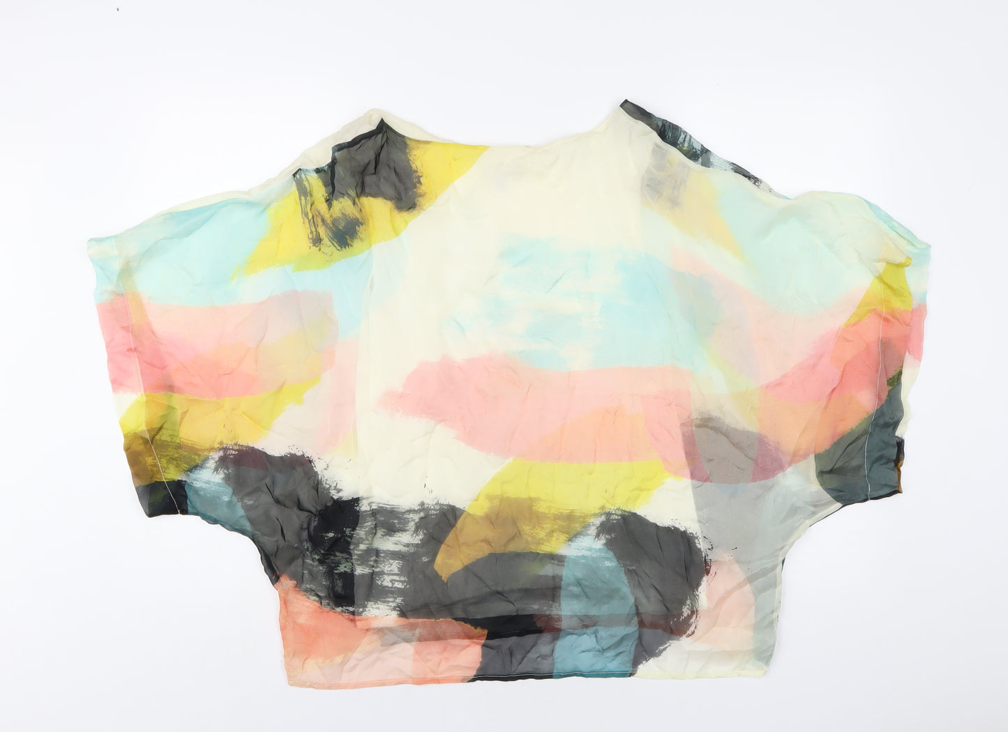 Phase Eight Womens Multicoloured Silk Basic T-Shirt Size S Round Neck