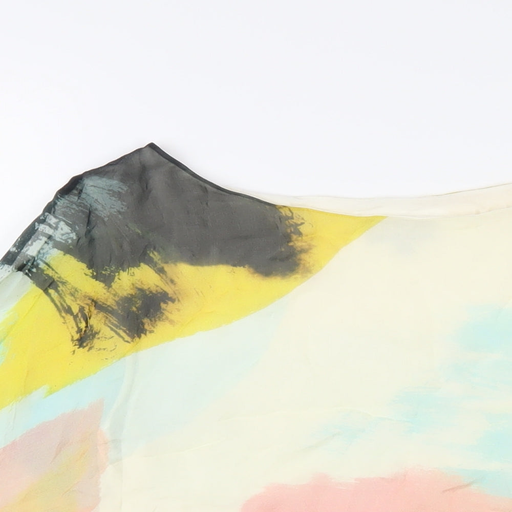 Phase Eight Womens Multicoloured Silk Basic T-Shirt Size S Round Neck