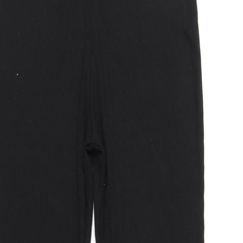 PRETTYLITTLETHING Womens Black Polyester Trousers Size 8 L34 in Regular