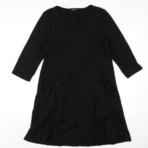 Roman Womens Black Polyester A-Line Size 14 Round Neck Pullover
