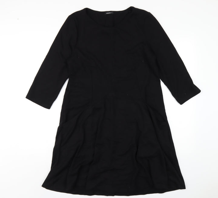 Roman Womens Black Polyester A-Line Size 14 Round Neck Pullover