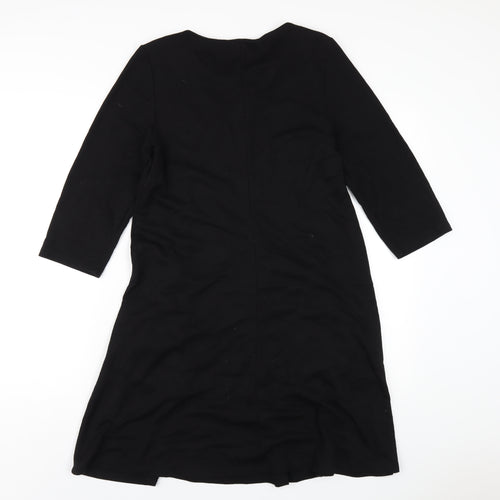 Roman Womens Black Polyester A-Line Size 14 Round Neck Pullover