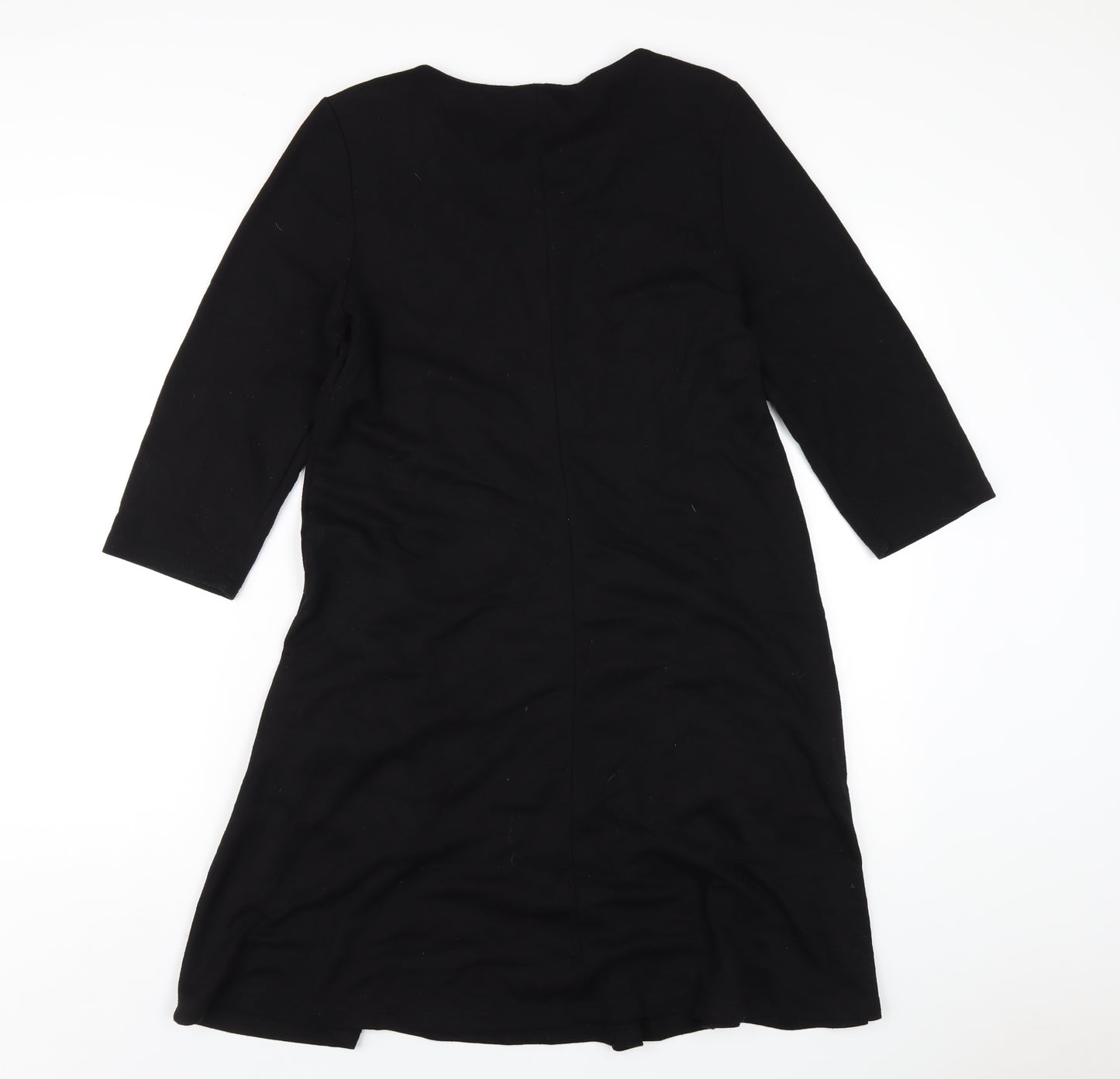 Roman Womens Black Polyester A-Line Size 14 Round Neck Pullover