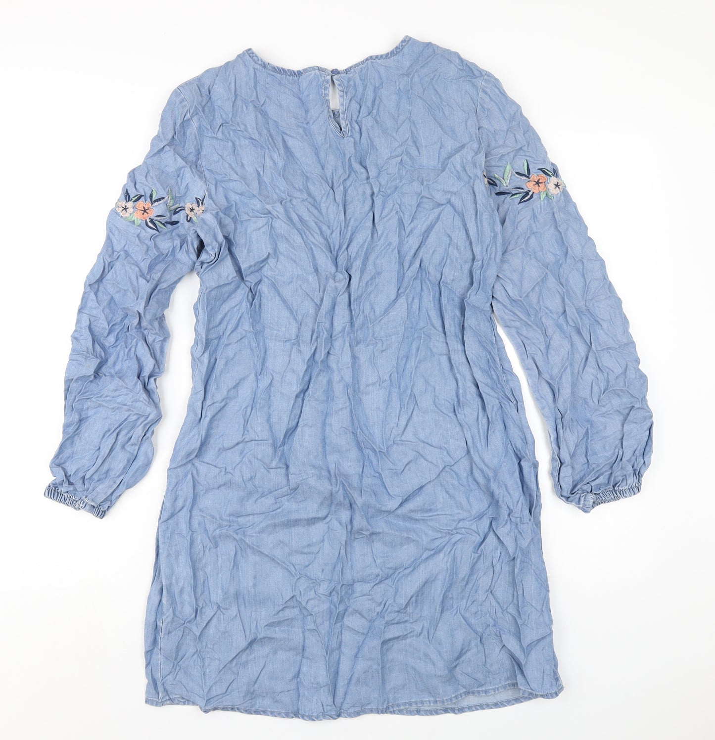 Dorothy Perkins Womens Blue Lyocell A-Line Size 14 Round Neck Pullover