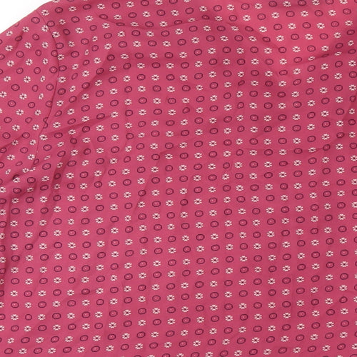 Yessica Womens Pink Geometric Polyester Basic Blouse Size 20 V-Neck