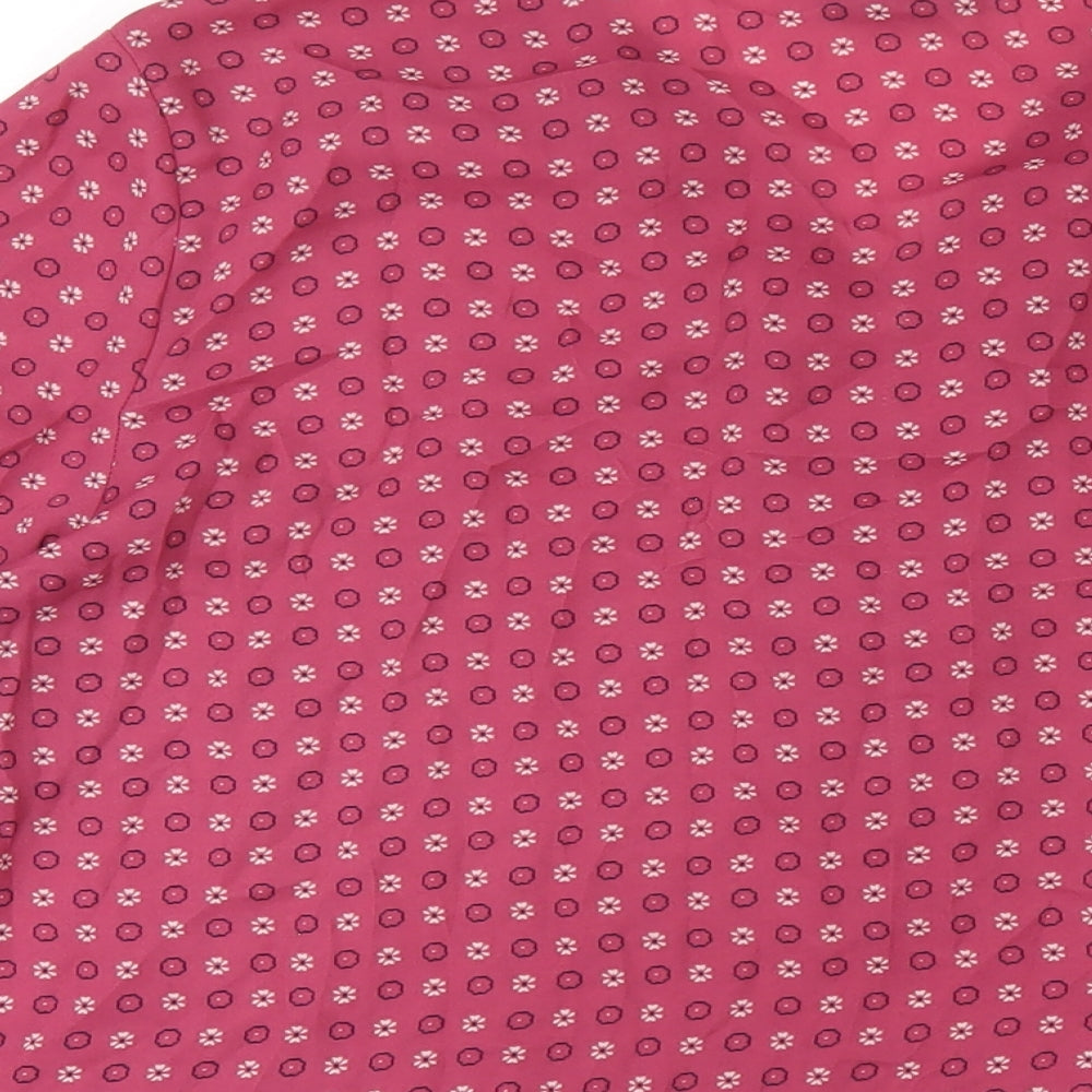 Yessica Womens Pink Geometric Polyester Basic Blouse Size 20 V-Neck