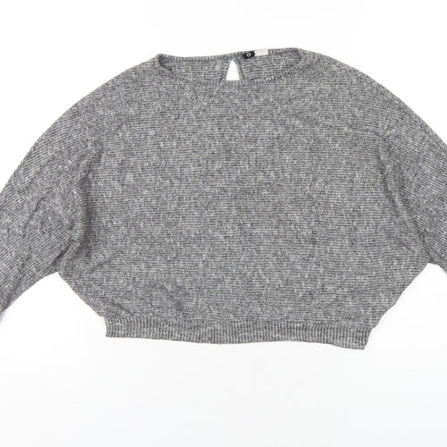 BDG Womens Grey Viscose Cropped T-Shirt Size M Round Neck