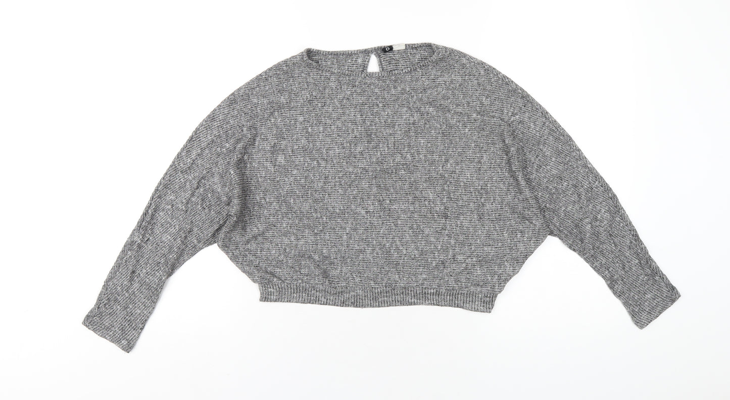 BDG Womens Grey Viscose Cropped T-Shirt Size M Round Neck