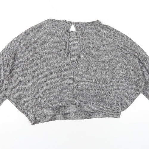 BDG Womens Grey Viscose Cropped T-Shirt Size M Round Neck