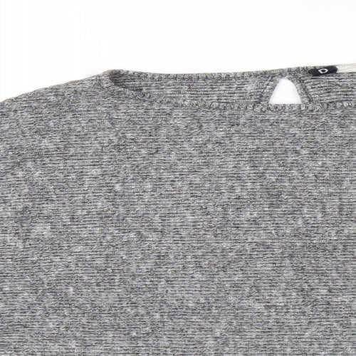 BDG Womens Grey Viscose Cropped T-Shirt Size M Round Neck