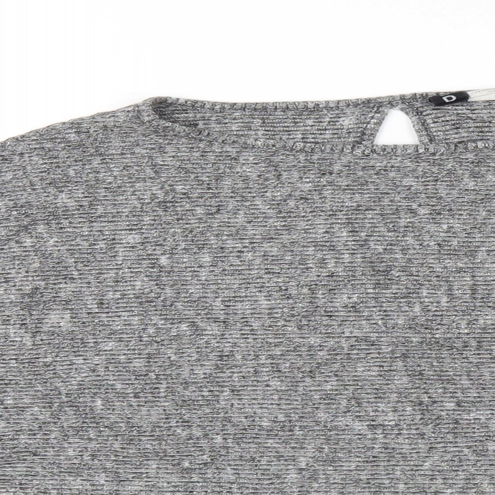 BDG Womens Grey Viscose Cropped T-Shirt Size M Round Neck