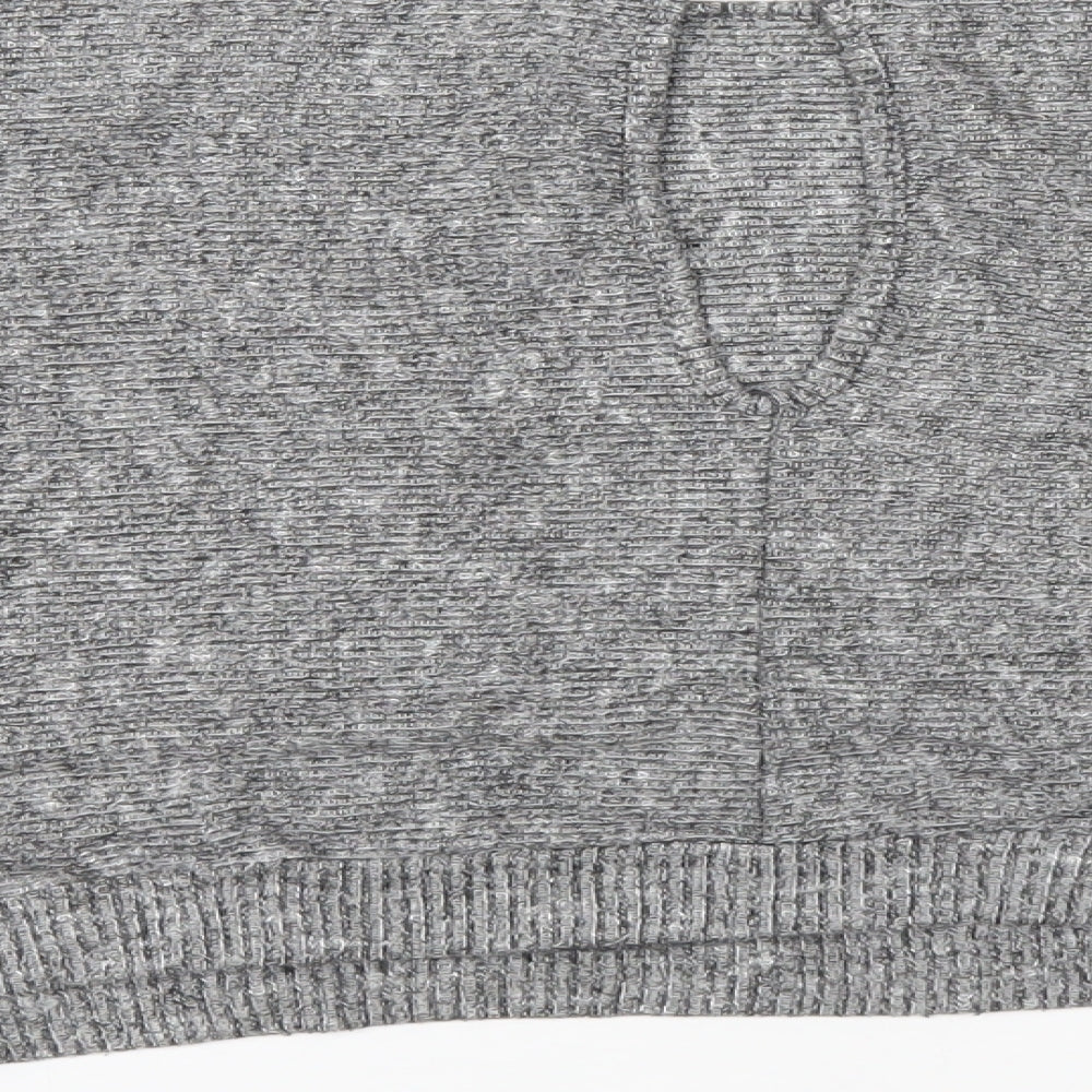 BDG Womens Grey Viscose Cropped T-Shirt Size M Round Neck