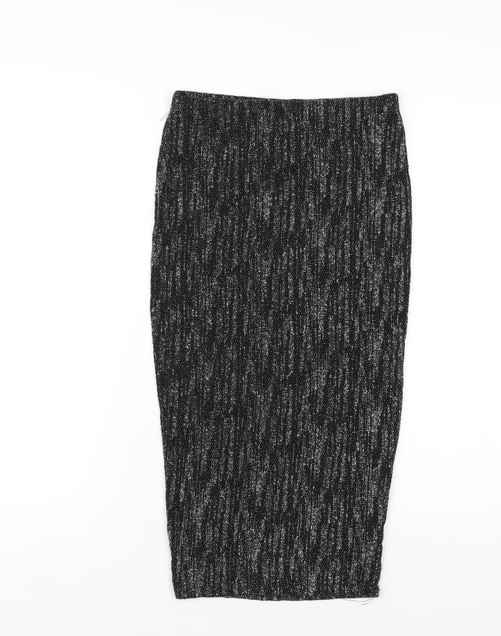River Island Womens Black Nylon Straight & Pencil Skirt Size 6