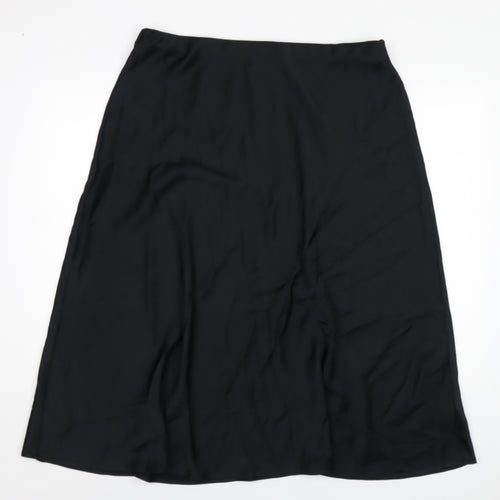 Marks and Spencer Womens Black Polyester A-Line Skirt Size 18
