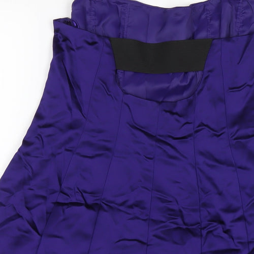 Oasis Womens Purple Acetate A-Line Size 12 Scoop Neck Zip