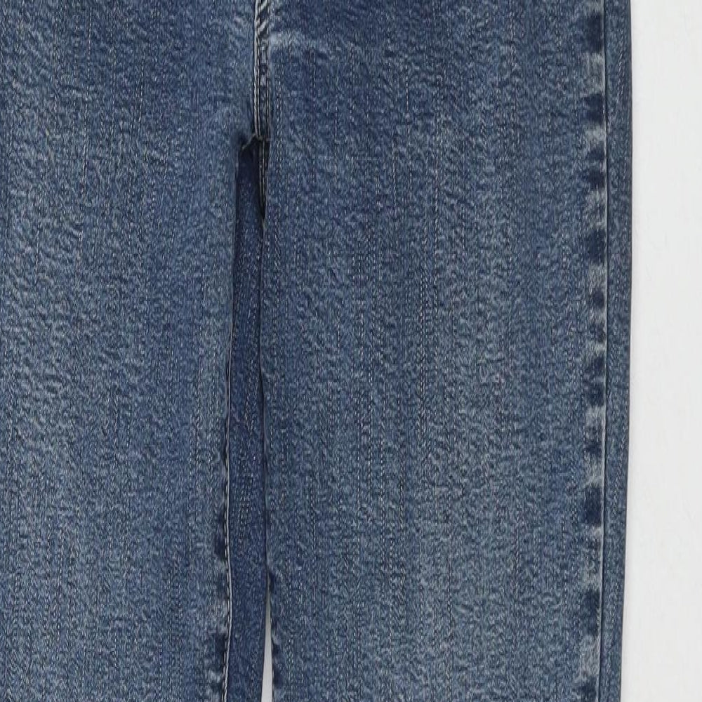 Per Una Womens Blue Cotton Bootcut Jeans Size 12 L28 in Regular Zip
