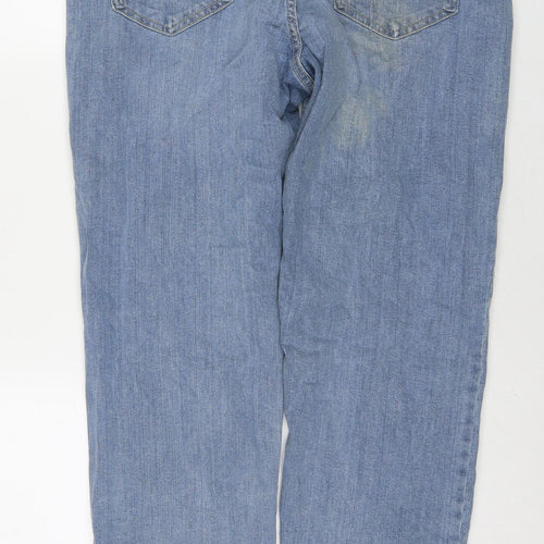 Denim & Co. Womens Blue Cotton Straight Jeans Size 32 in L30 in Regular Zip