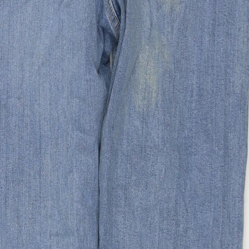 Denim & Co. Womens Blue Cotton Straight Jeans Size 32 in L30 in Regular Zip