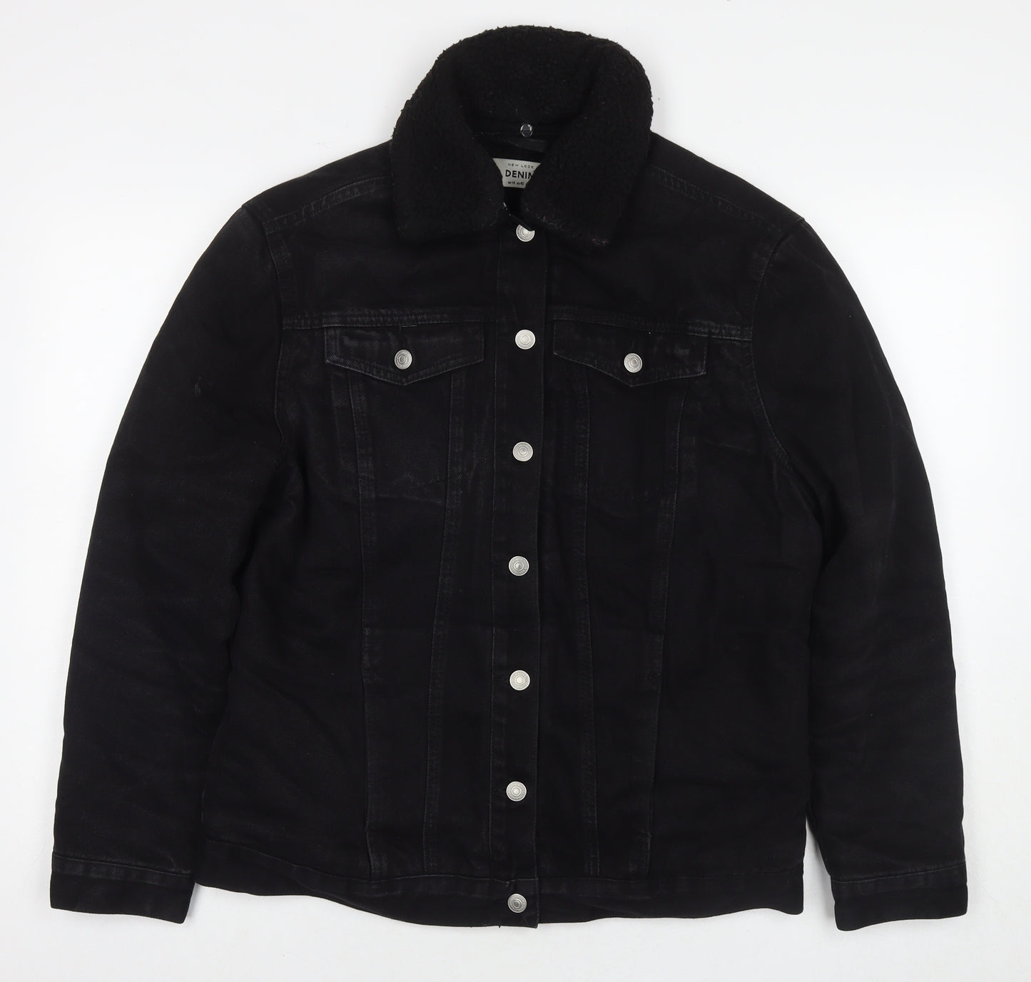 New Look Womens Black Jacket Size 14 Button
