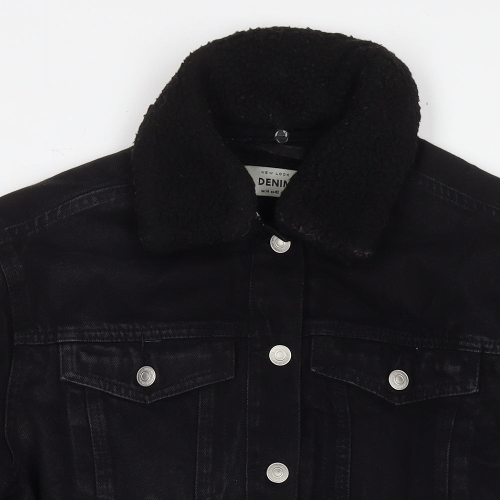 New Look Womens Black Jacket Size 14 Button
