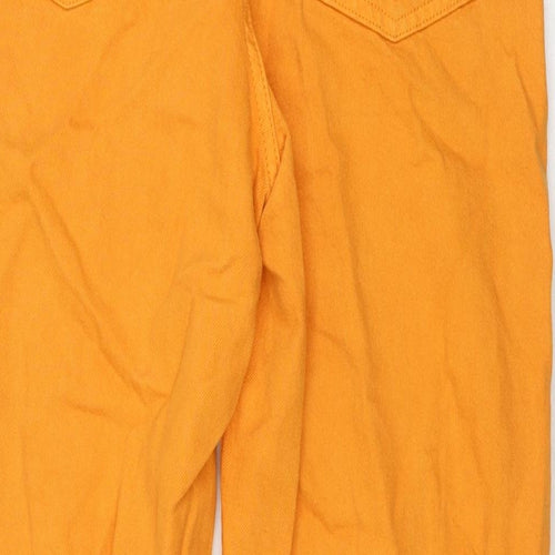 Denim & Co. Womens Orange Cotton Blend Wide-Leg Jeans Size 28 in L27 in Regular Zip