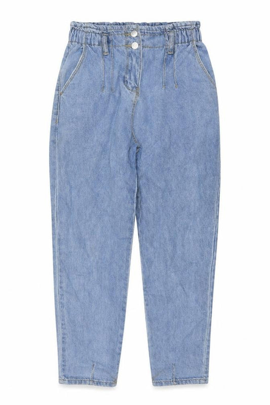 Matalan Girls Blue Cotton Straight Jeans Size 12 Years L25 in Regular Zip